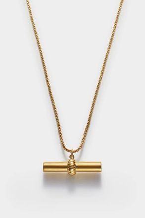 Katie Loxton Themis Waterproof Gold T-Bar Necklace at Nordstrom