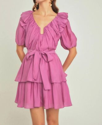 endless rose Ruffled Dress In Orchid