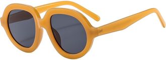 Generic Womens Large Frame Commuter Sunglasses Outdoor Party Mens Decorative Sun Glasses(Orange)