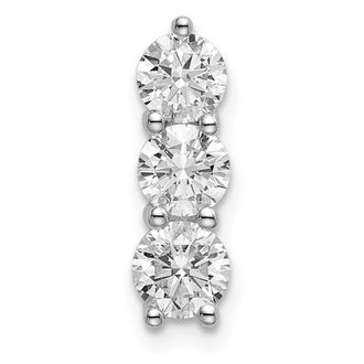 Diamond2Deal 14K White Gold Lab Grown Diamond 3-stone Pendant (1ct, VS, G-H)