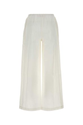 Gimaguas Womens White Cotton Devi Wide-Leg Pant Exterior: Pantaloni Trousers