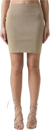 Federica Tosi Lurex Mini Rok - Dames - Korte rokken - Geel - XS - Rokken