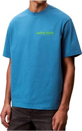 Calvin Klein T-shirts en Polos - Heren - T-shirts - Blauw - S - Katoen - Tops