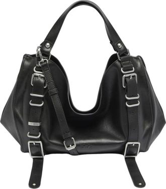 Diesel Tassen, Dames, Zwart, ONE Size, Leer, 1DR Medium Bag