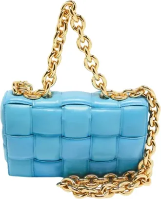 Bottega Veneta Tweedehands leren handtassen - Dames - Vintage Handtas - Blauw - ONE Size - Vintage
