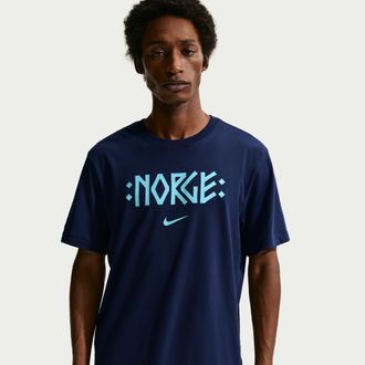 Nike Norway Nike Mens Soccer T-Shirt in Blue | IQ2211-492
