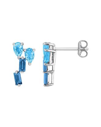 Rina Limor Silver 1.80 ct. tw. Blue Topaz - London, Blue Topaz - Swiss Drop Earrings