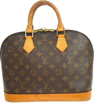 Louis Vuitton Alma Handbag Monogram Canvas Brown Canvas Handbag (Pre-Owned)