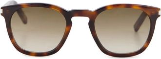 Saint Laurent Eyewear Occhiali da sole squadrati tartarugati - Marrone