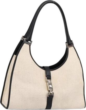 Gucci Pre-owned Vintage Schoudertas - Dames - Vintage Schoudertas - Beige - ONE Size - Leer - Vintage