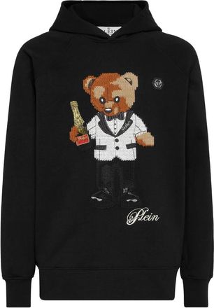 Philipp Plein Hoodie Teddy Waiter - Heren - Hoodies - Zwart - XL - Katoen - Hoodies & sweatvesten