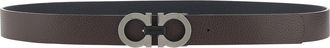 Ferragamo Mens Gancini Belt Black Calf Leather Bos Taurus E Braces