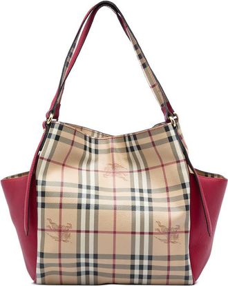 Burberry Pre-owned Burberry Small Leather Trimmed Haymarket Check Coated Canvas Canterbury Tote Ladies 9Y7TXQD3OYTPWJW3