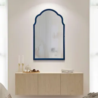Dmora Espejo Gameba, Marco Esquinado, Forma Rectangular, Tipo De Pared, 62x100h Cm Azul