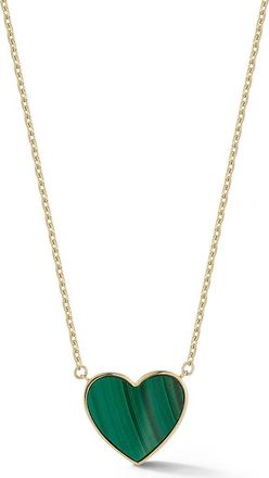 Ember Fine Jewelry Malachite Heart Pendant Necklace in Gold at Nordstrom Rack