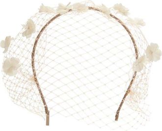 Gigi Burris Millinery Grace Floral Silk Veil in Natural/Ivory at Nordstrom