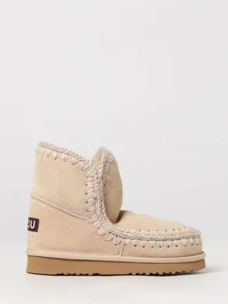 Mou Eskimo Suede Ankle Boots with Contrast Stitching and Wool Lining