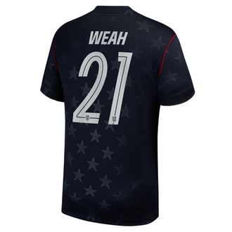 Nike Timothy Weah USMNT 2026 Stadium Away Nike Mens Dri-FIT Soccer Jersey in Blue | NN203943374-USM
