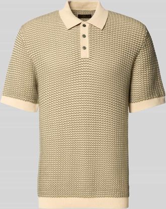 Jack & Jones Regular Fit Poloshirt in Strick-Optik Modell Kingsley in Oliv, Gr&ouml;&szlig;e XXL