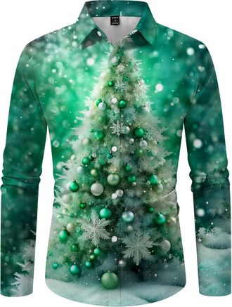 Generic Christmas Shirts for Men Dress Funny Novelty Hoodies Adult Shirt Mens Ugly Button Down Holiday Clothes Fun Xmas T Button-Down Polo Cardigan Tshirt Men