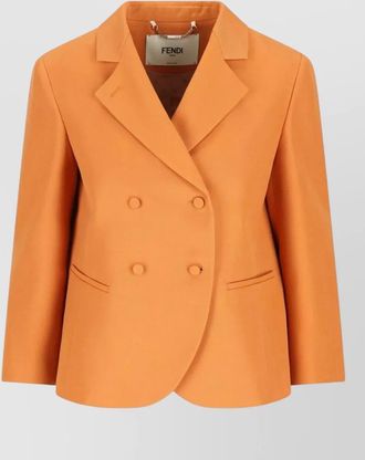 Fendi wool jacket double breasted notch lapels