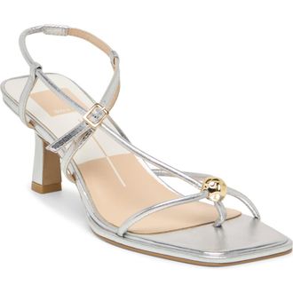 Dolce Vita Mylee Heels Sandal in Silver Distressed Leather at Nordstrom Rack, Size 7