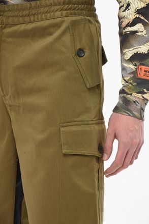 Wales Bonner Pantaloni Cargo ROAM in Cotone con Elastico in Vita e Coulisse Wales Bonner