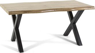 Siediti Fuori e Dentro Mesa industrial 160x90 cm con tablero efecto madera y patas de metal