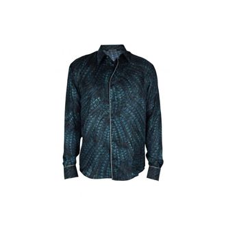 Roberto Cavalli Overhemden, Heren, Groen, M, Zijden overhemd