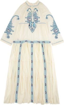 Fortela Arsia Embroidered Cotton Kaftan Dress in Off White at Nordstrom, Size 40 Eu