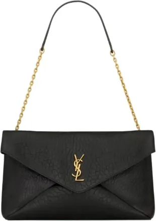Saint Laurent Shoulder Bags, female, Black, Size: ONE SIZE Cassandre Large Pouch on Chain