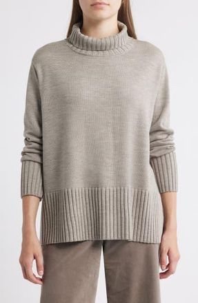 Eileen Fisher Turtleneck Merino Wool Sweater in Dove at Nordstrom Rack, Size Medium