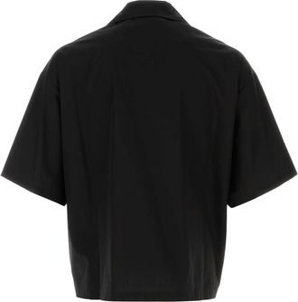 Balenciaga Mens Black Poplin Shirt Exterior: Cotton Camicie