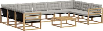 vidaXL Conjunto De Sof&aacute;s De Exterior 10 Uds. Blanco Y Gris Claro Vidaxl