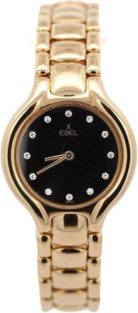 Ebel Pre-owned Ebel Beluga Quartz Diamond Black Dial Ladies Watch 866960