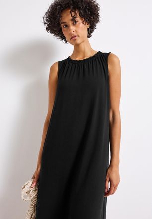 Street One Jerseykleid STREET ONE, Damen, Gr. 42, N-Gr, schwarz, Jersey, Obermaterial: 95% Viskose, 5% Elasthan, unifarben, regular fit kniebedeckend, Rundhals, 