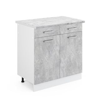 Vicco Mueble Bajo De Cocina R-line, Hormig&oacute;n, 80 Cm, Et M&aacute;rmol
