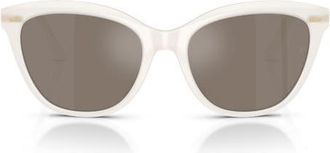Oliver Peoples x Roger Federer Mr. Federer 55mm Cat Eye Sunglasses in White /Sierra Flash Mirror at Nordstrom