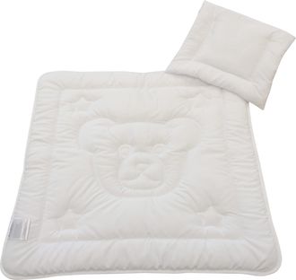 DREAMS Steppbett + Kopfkissen »Teddybär« Praktisches Set für Babys und Kleinkinder