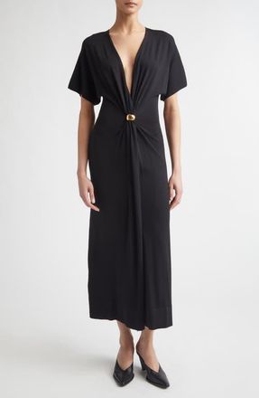 Altuzarra Rene Plunge Neck Sweater Dress in 000001 Black at Nordstrom, Size X-Small