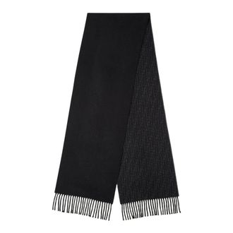 Fendi FF Sjaal - Heren - Accessoires - Zwart - Maat: ONE Size Wol