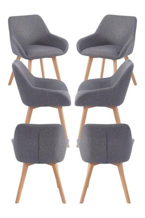 Regalos Miguel Packs Sillas Comedor - Pack 6 Sillas Venly Tela - Gris Oscuro