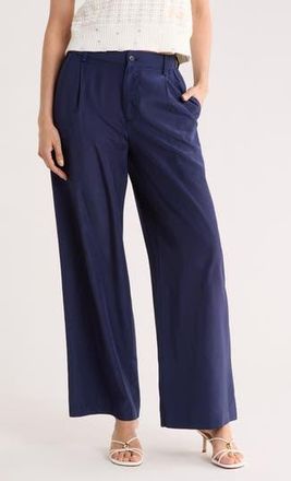 SIMKHAI Sydnie Pleated Wide Leg Pants in Midnight at Nordstrom Rack, Size 12