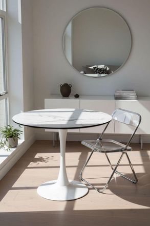 Regalos Miguel Mesas Comedor - Mesa Kolio 90 Cm M&aacute;rmol - Blanco