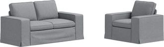 vidaXL Juego De Sof&aacute; 2 Uds. Gris Claro Tela Vidaxl
