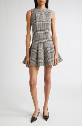 Brandon Maxwell The Sophie Prince of Wales Plaid Virgin Wool Fit & Flare Minidress at Nordstrom, Size 10