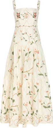 Agua Bendita Lima Floral-print Linen Maxi Dress - Multicoloured - XS (UK6)