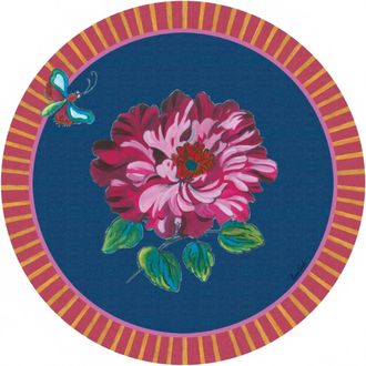 Lisa Corti Wild Rose Placemat - Set Of 2 In Royal Blue