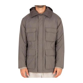 Armani Winter Jackets, male, Gray, Size: XL Travel Essentials Padded Jacket