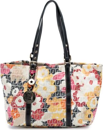 Fendi Pre-owned Fendi Zucchino Canvas Floral Superstar Tote Ladies 8BH215 HQG 128 2550